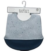 Wholesale - 2pc Dusty Blue Constellation Print & Navy Silicone Bibs Badgley Mischka C/P 60, UPC: 195010122931